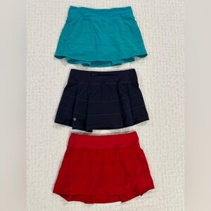 (3) Lululemon Pace Rival tennis skirts